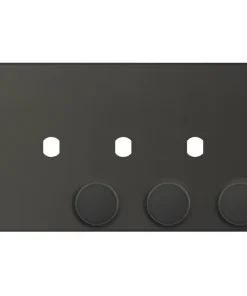 Selectric 5MPLUS-12-72 5M-PLUS Screwless 3 Gang Empty Dimmer Plate with Knobs - Dark Bronze