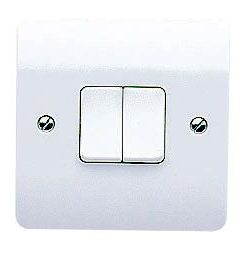 Alternative view of MK Logic Plus K4872D2WHI White Moulded 20A 2 Gang SP 2 Way Plate Switch