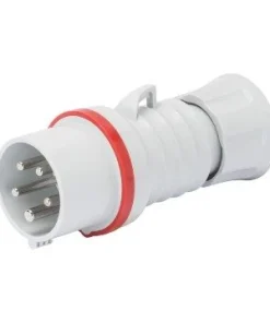 Alternative view of Gewiss GW60008H Straight Plug HP - IP44/IP54 - 3P+E 16A 380-415V 50/60Hz - Red - 6H - Screw Wiring