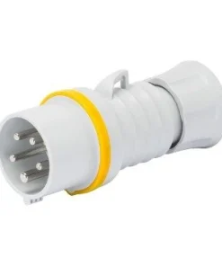 Alternative view of Gewiss GW60001H Straight Plug HP - IP44/IP54 - 2P+E 16A 100-130V 50/60Hz - Yellow - 4H - Screw Wiring