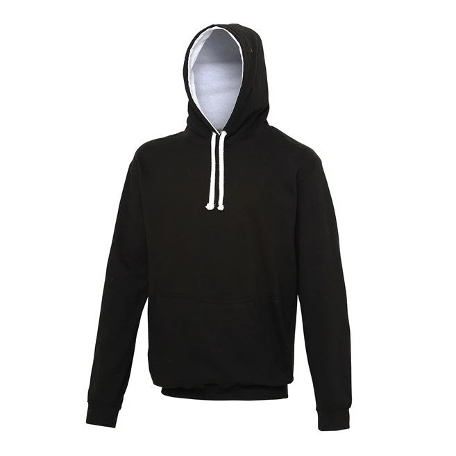 Awdis Just Hoods Varsity Hoodie - Jet Black/Arctic White - Image 2