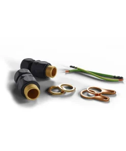 Wiska 10112393 ShieldGLAND M32 Pack IP68 c/w Brass Locknut & Earth Tag, Clamping Range 24-36mm (2 per pack)