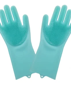 Reusable Multipurpose Magic Silicone Dishwashing Gloves Wash Scrubber Cleaning Gloves