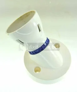AC 250 Volts 6 Ampere E-27 Screw In Angled White Color Bulb Holder