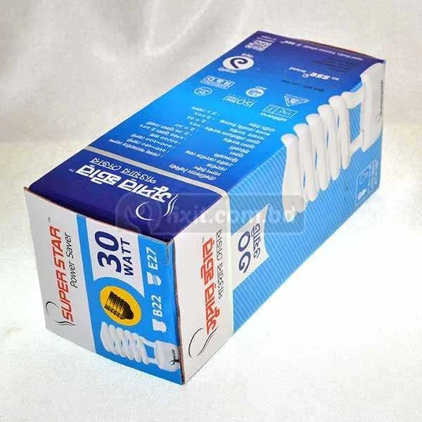 220-240V 50-60Hz 30W E-27 Spiral Power Saver Super Star LED Light Screw In Install - Image 2