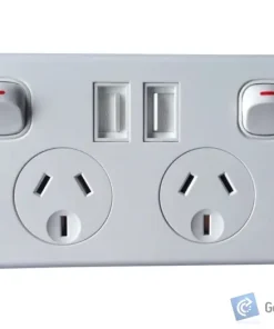 Alternative view of Power Point/USB – Double – Horizontal – 10A – 5 Box