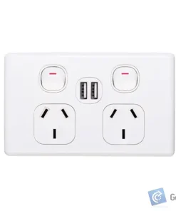 Power Point/USB – Double – Horizontal – 10A