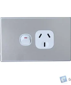 Alternative view of Power Point – Single – Horizontal – Slimline, Alu – 10A