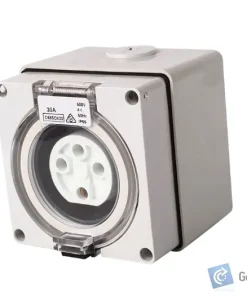 Alternative view of Industrial Socket – 4 Round Pin, 20A, 500V, IP66