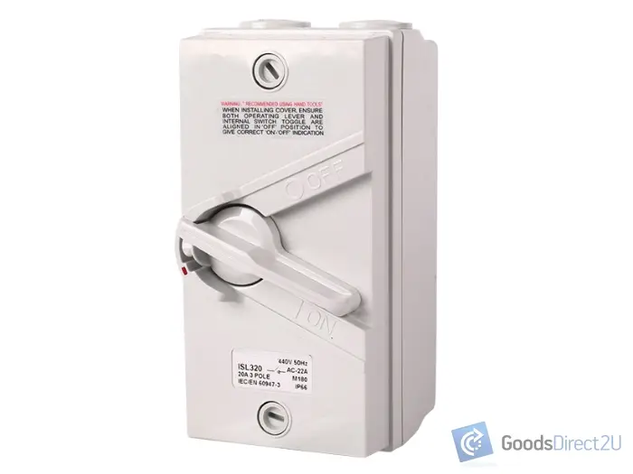 Isolator Switch – Three Phase, 20A, 400V, IP66 – 10B