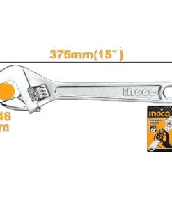 Alternative view of 15 inch Stainless Steel Color Adjustable Wrench without Grip Ingco Brand HADW131152