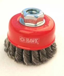 3 Inch Twisted Cup Wire Brush with Nut HAWK Brand