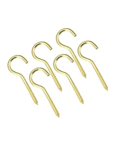 Alternative view of 6 Pieces Pack Brass Plated Cup Hooks (1.5 Inch)