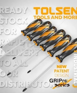 Alternative view of 5.5X100- 6.5X150;PH1x100- PH2x150;PZ1x100- PZ2x150 6Pcs Screwdrivers Set Tolsen Brand 20014
