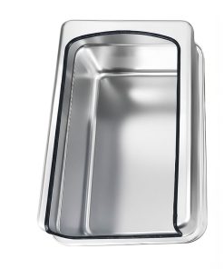 Enclosed Litter Box with Metal Lid for Large Cats Rust Resistant Odor Control Easy to Clean Durable with Round Edge