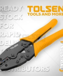 8.7″/220mm DIN 0.5-6mm²  Ratchet Crimping Pliers Tolsen Brand 38056