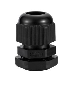Alternative view of PG11 IP68 Compression Cable Gland 5mm – 10mm with Locknut, Conduit Size 18.5mm – Black