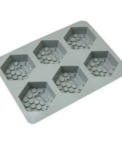 Alternative view of 6 Cell HEXAGON Honey Bee Silicone Baking Mould Wax Beeswax Candle Cake Mold 65ml
