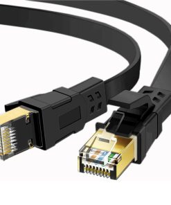 FLAT 5m CAT8 SSTP Shielded 2000MHz 40Gbps High Speed Ethernet Cable RJ45 – Black