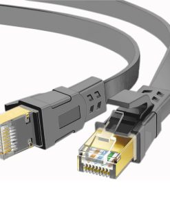 FLAT 5m CAT8 SSTP Shielded 2000MHz 40Gbps High Speed Ethernet Cable RJ45 – Grey