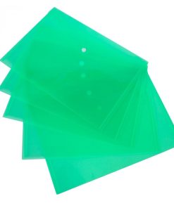 Alternative view of A4 Document Green Wallets Transparent Polypropylene 23.5 x 33.5 cm Pack of 5