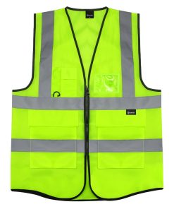 Alternative view of Yellow Hi Vis Vest with Phone & ID Pockets – Extra Large