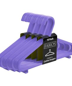 40 x Purple Plastic Children’s Clothes Hangers with Shoulder Notches – 29cm